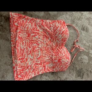 Padded Tankini Coral and White